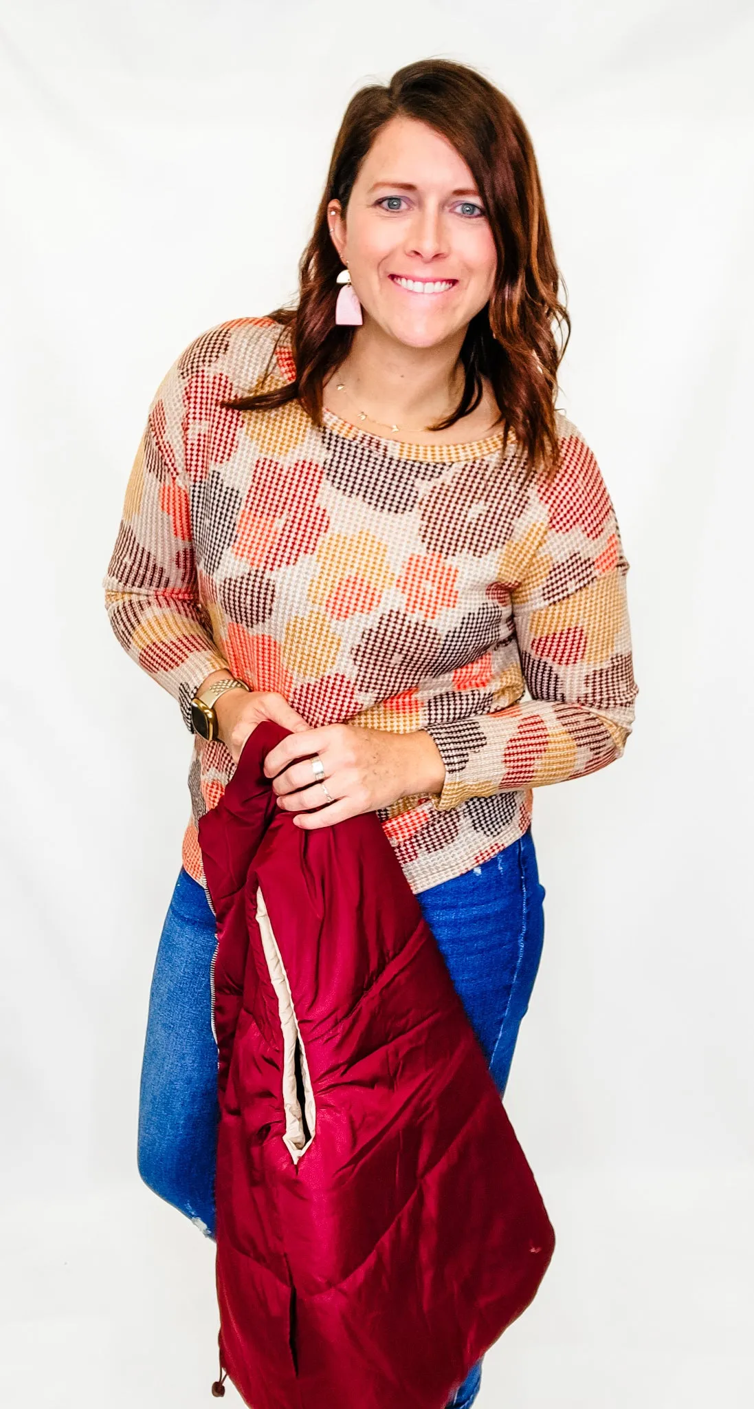 Burgundy Tan Reversible Vest