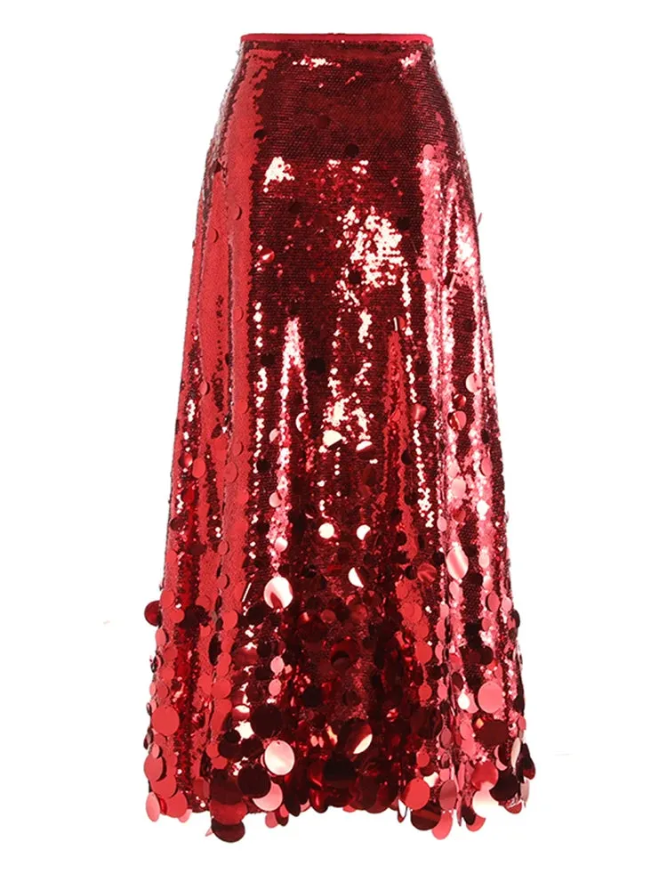Everly High Waist Sequin Skirt