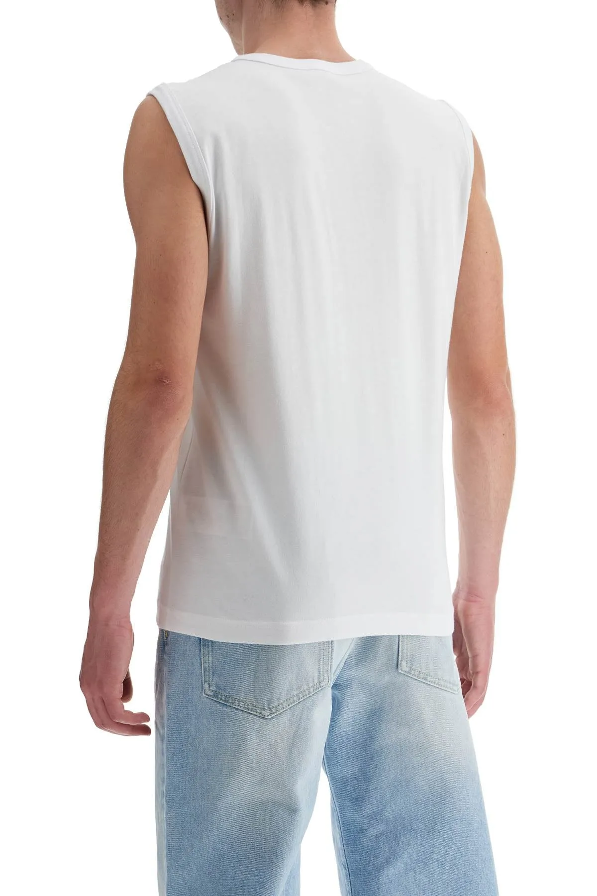 Wide-Neck Cotton Tank Top