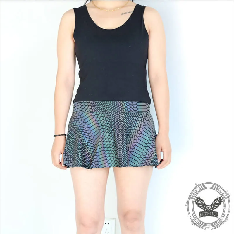 Zebra Print Spandex Reflective Skirt